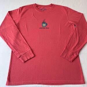 PositiviTees Long sleeve T-shirt Size Large Starter Fluid Coffee Graphic unisex